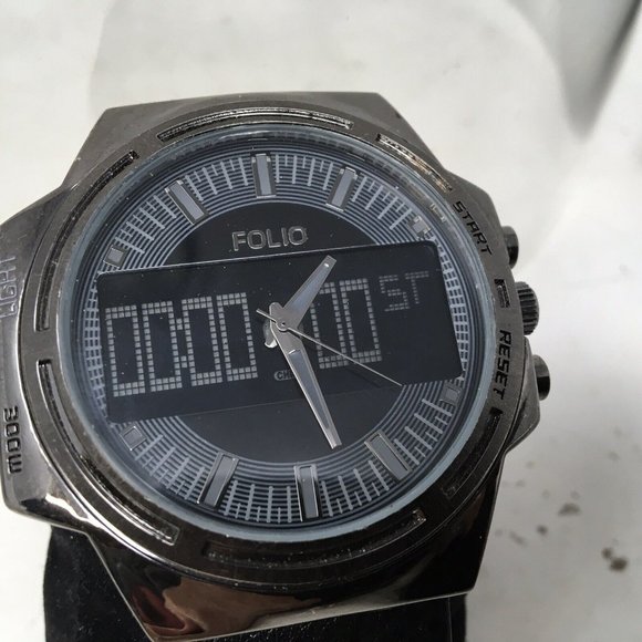 Folio Accessories Mens Folio Watch Black Analogue And Digital